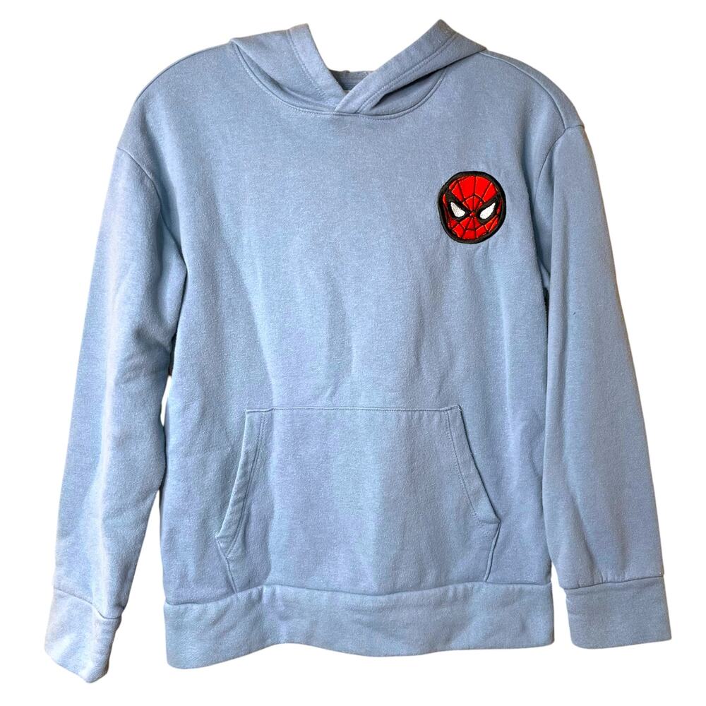 Marvel Spider-Man Blue Pullover Hoodie Kids XL Fits Womens XS